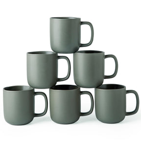 SayMOJO 14oz Ceramic Coffee Mugs – Set of 6, Reactive Glaze