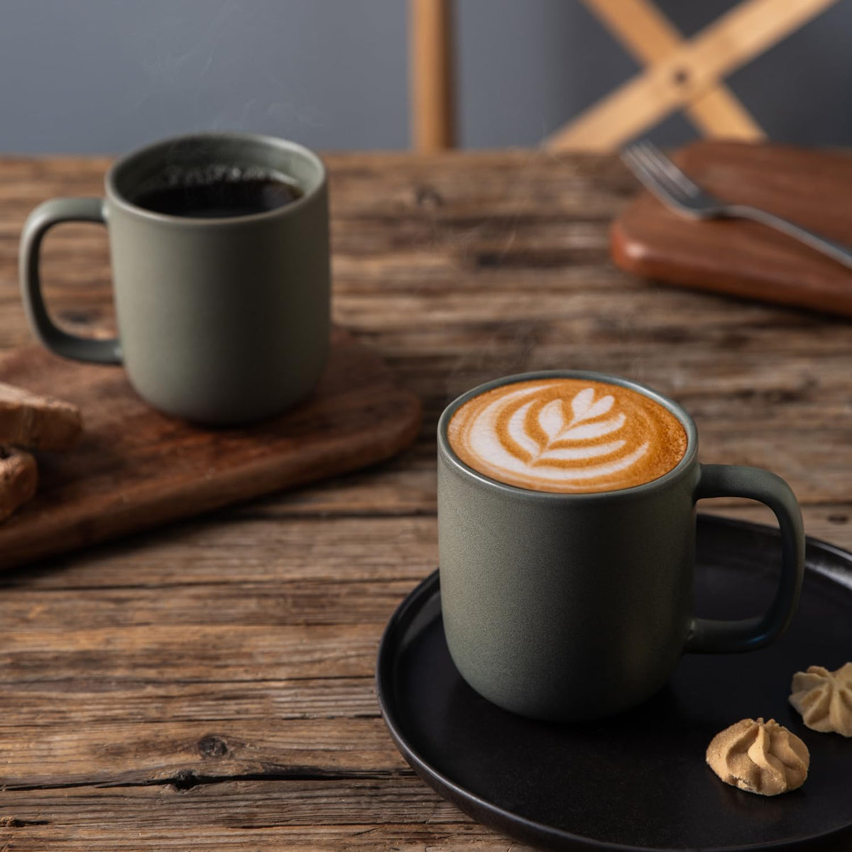 SayMOJO 14oz Ceramic Coffee Mugs – Set of 6, Reactive Glaze