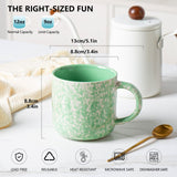 SayMOJO 12oz Ceramic Coffee Mugs – Set of 4, Green