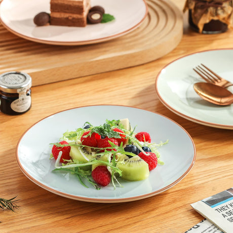 SayMOJO Colorful Ceramic Dessert Plates – Set of 6, 8 Inch, Assorted Colors