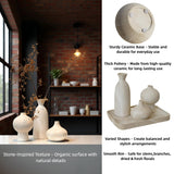SayMOJO Ceramic Vase Set of 3 – White & Beige, Stone-Look Texture