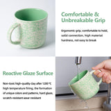 SayMOJO 12oz Ceramic Coffee Mugs – Set of 4, Green