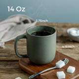 SayMOJO 14oz Ceramic Coffee Mugs – Set of 6, Reactive Glaze