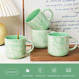 SayMOJO 12oz Ceramic Coffee Mugs – Set of 4, Green