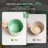 SayMOJO 12oz Ceramic Coffee Mugs – Set of 4, Green