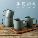 SayMOJO 14oz Ceramic Coffee Mugs – Set of 6, Reactive Glaze