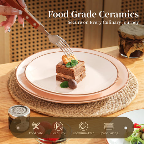 SayMOJO Colorful Ceramic Dessert Plates – Set of 6, 8 Inch, Assorted Colors