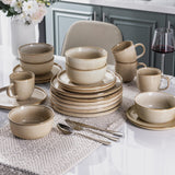 SayMOJO Stoneware Dinnerware Set – Reactive Glaze, Service for 8