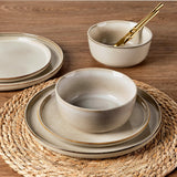 SayMOJO Stoneware Dinnerware Set – Reactive Glaze, Service for 8