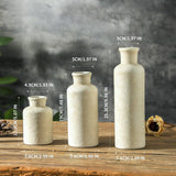 SayMOJO Ceramic Vases Set of 3 – Whitewashed Neutral, Farmhouse Decor