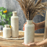 SayMOJO Ceramic Vases Set of 3 – Whitewashed Neutral, Farmhouse Decor